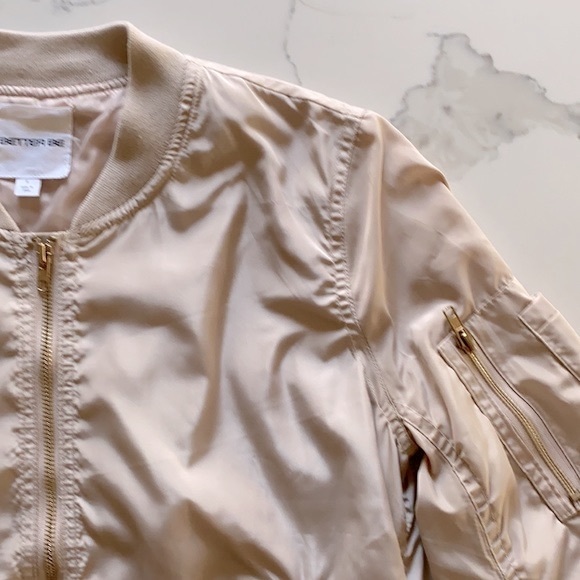 Light Beige/Pink Cute Bomber Jacket - Picture 4 of 8